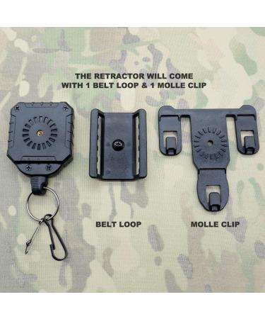 ROCOTACTICAL Military Gear Retractor | Molle Tactical Tether with Belt Loop & Clip | Black | 1 Piece - Buy Online on GoSupps.com