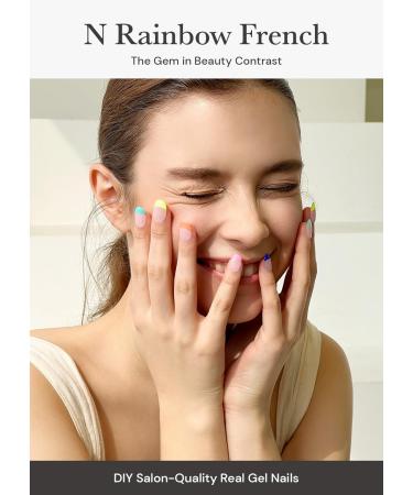 Buy O'Hora Semi Cured Gel Nail Strips - N Rainbow French | Salon-Quality Long Lasting Easy Application & Removal - International Shipping Available - Buy Online on GoSupps.com