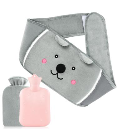 MOKANI Hot Water Bottle Belt Wearable Long Hot Water Bottle with Cover for Women Portable Natural Rubber Hot Water Bag with Soft Flannel Cover for Neck Period Pain Shoulder Waist Warm Grey - Buy Online on GoSupps.com