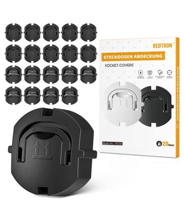 Redtron socket fuse with zugring 20stk sockets child locking socket fuses for babies and children socket protection black ...