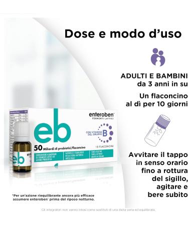 Enteroben Probiotic Action Lactic Ferment Dietary Supplement - Bacterial Load That Makes The Difference (50 MLD 10 Bottles) - Buy Online on GoSupps.com