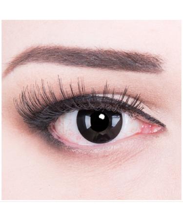 Colored black crazy contact lenses without strength crazy contact lenses black black demon eyes witch eyes 1 pair for carnival halloween carnival costume with free contact lens tank top quality!