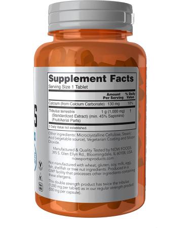 Now Foods Sports Tribulus 1000 mg - 90 Tablets for Enhanced Performance - Buy Online on GoSupps.com
