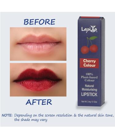 100% Plant-Based Edible Moisturizing Lipstick - Natural Cherry Color | Antioxidant-Rich Superfood | Made in Australia - Clean Beauty - Buy Online on GoSupps.com