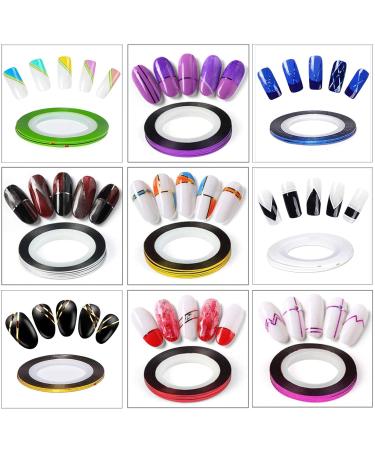 42 Color Nail Art Striping Tape Kit | Multi-Colored Matte Tape for Creative Nail Designs - Mermaid Candy Colors - Buy Online on GoSupps.com