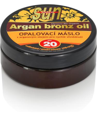 Vivaco | 200 ml Sun Butter with SPF 20 and Argan Oil Effective Sun Oil in Body Butter Form for Natural Tanning Sunscreen Body Butter with Argan Oil - Buy Online on GoSupps.com