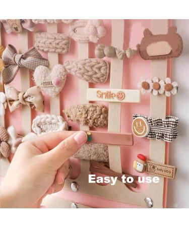 Agirlvct Hair Clips Organizer Hanging Hair Claw Clips Holder Hair Bows Holder Hair Banana Barrettes Bows Flower Butterfly Jaw Clips Hair Accessory Hanger Display for Girl Women Room (Pink) - Buy Online on GoSupps.com