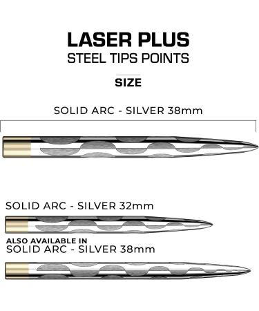 Mission Darts Laser Plus Steel Tip Points | Solid Arc | Multiple Colours & Sizes 38mm - Buy Online on GoSupps.com