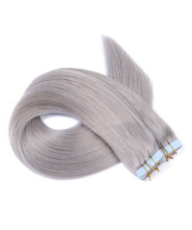 Tape In Hair Extensions - Silver - 60cm - 40 Tresses - 100% Remy Real Hair - Adhesive Tape - Novon Hair Extensions - Buy Online on GoSupps.com