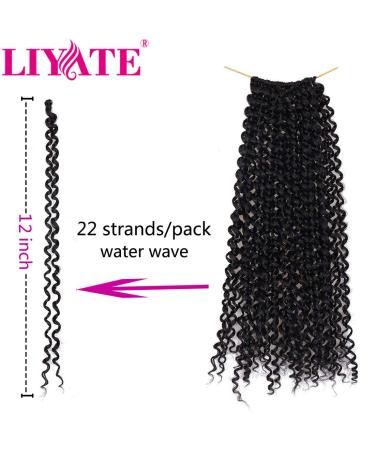 7 Pack 12 Inch Water Wave Passion Twist Crochet Braiding Hair - Bohemian Curl Synthetic Braids in 1B- 22 Strands per Pack - Buy Online on GoSupps.com
