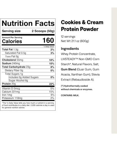 UCAN Energy + Whey Protein Powder - 19g Protein Amino Acids Keto-Friendly No Sugar Gluten-Free - Cookies & Cream - 12 Servings - Buy Online on GoSupps.com