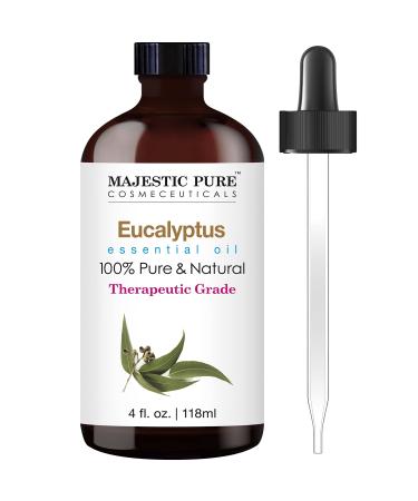 MAJESTIC PURE Eucalyptus Essential Oil - Therapeutic Grade - 4 fl oz - Buy Online on GoSupps.com