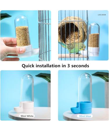 Automatic Bird Water & Feed Dispenser - Parrot Potion for Ornamental Birds (2 Pieces White) | International Shipping Available - Buy Online on GoSupps.com