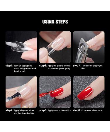 LoveOurHome 600pc Almond Nail Art Tips: Full Cover Clear Oval Stiletto Almond Fake Nails - Acrylic Soft Gel Extensions for Women, Teens, and Kids - Buy Online on GoSupps.com