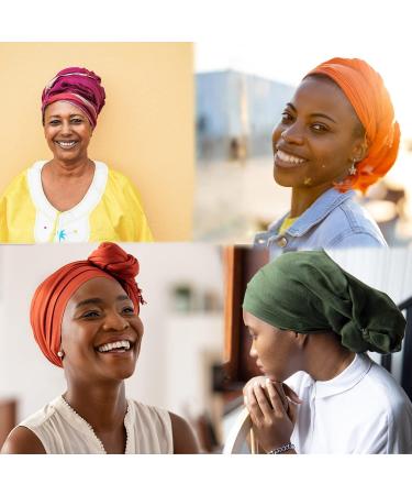 YOUR SMILE Long Stretch Turban Head Wrap for Black Women - Large Jersey Scarf for Braids & Dreadlocks - Buy Online on GoSupps.com