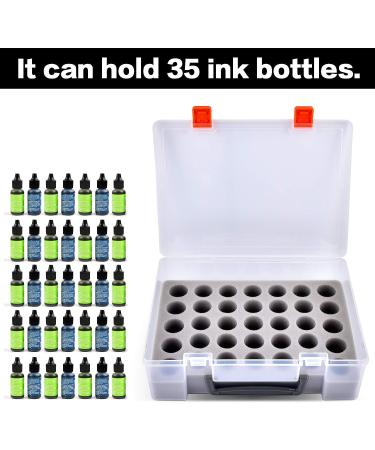 Alcohol Ink Storage Organizer Carrying Case - Holds 35pcs 0.35oz & 0.5oz Bottles - Travel Box Container for Stickles, Glitter Glue, Glossy Accents, Reinkers - Case Only - Buy Online on GoSupps.com
