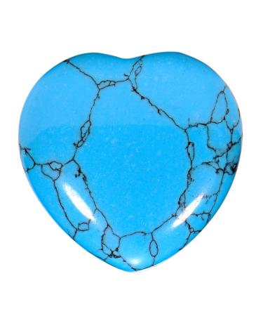 Morella gemstone heart lucky charm stone heart to take away 3 cm in velvet bag turquoise stone
