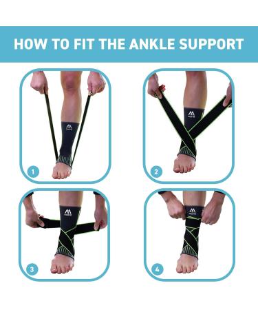 Med-Fit Stride-Flex Ankle Support | 3D Fabric Technology | 360 Compression | Ideal for Ligament Damage, Sprained Ankle, Plantar Fasciitis, Joint Pain, Tendonitis | Medium Size | Black - Buy Online on GoSupps.com