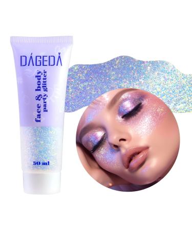 Prreal Body Glitter Gel 50ml Face Glitters Body Gel Sequins Shimmer Liquid Eyeshadow Chunky Glitter for Face Hair Nails Hologrographic Cosmetic Laser Powder Festival Glitter Makeup#Phantom Blue - Buy Online on GoSupps.com