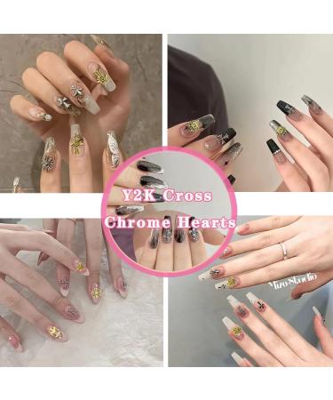COOSLIM 150pcs 3D Cross Nail Charms - Chrome Metal Silver Art Charms for DIY Manicure - Gothic Retro Punk Design - 15 Colors - Buy Online on GoSupps.com