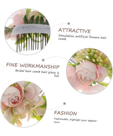 minkissy Flower Bridal Comb Flowers for Hair Accessories for Women Womens Hair Accessories Womens Accessories Wedding Headpiece Accesorios Para Mujer Silk Cloth Pink Wig Bridesmaid - Buy Online on GoSupps.com