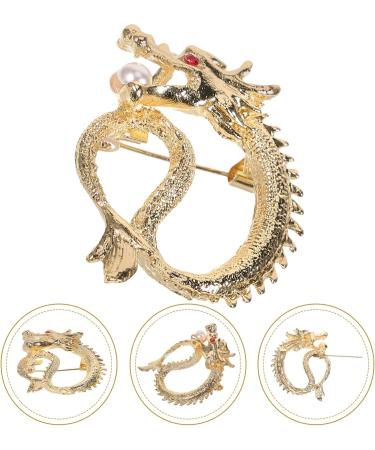 Chinese Style Dragon Brooch - Abaodam Zodiac Sign Jewelry in Durable Alloy Metal - Buy Online on GoSupps.com