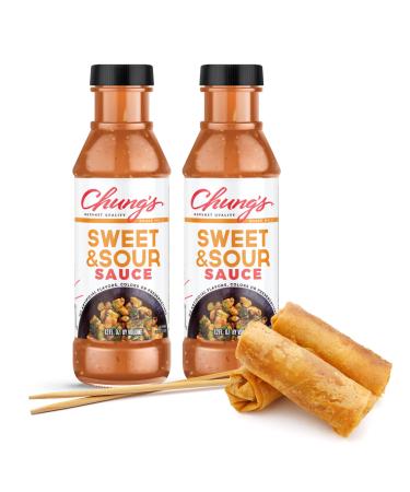 Chung's Natural Sweet and Sour Sauce for Egg Rolls & Asian Appetizers | Low Sodium - Low Fat - Gluten-Free | Dipping & Marinade Sauce | Made in the USA, 12 FL. Oz (Pack of 2)