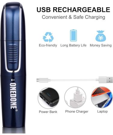 ONEDONE Nose Hair Trimmer - 3 in 1 USB Rechargeable Ear & Nose Trimmer for Men | Perfect Father s Day Gift | Painless Dual-Edge Blades - Buy Online on GoSupps.com