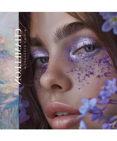 Afflano Duochrome glitter eyeshadow with shimmering effect bluepinkwhite intensive pigments multicoloured compact size translucent longlasting for professional makeup - Buy Online on GoSupps.com