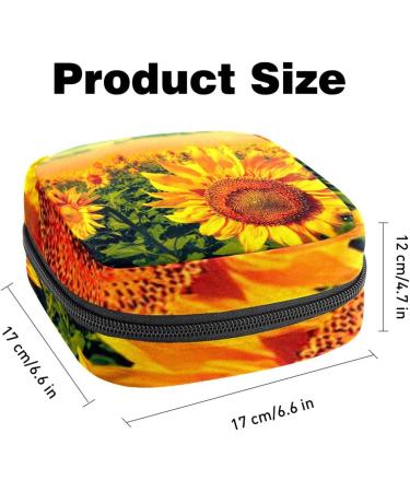 Field of Sunflowers Sunset Menstrual Cup Pocket with Zipper - Storage Solution for Teens & Women - Buy Online on GoSupps.com