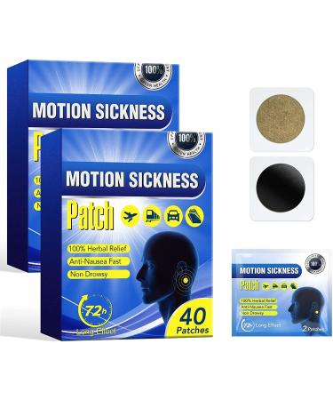 BERVEAL Motion Sickness Patch 72h Long Effect - Works to Relieve Vomiting Nausea Dizziness & Other Symptoms Resulted from Sickness of Cars Ships Airplanes Cruise Trains (80 Patches)