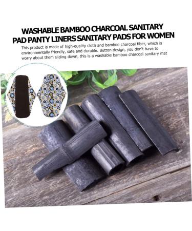 Organic Bamboo Pantiliners for Women - 5pcs Washable Charcoal Menstrual Pads - Buy Online on GoSupps.com