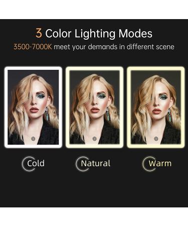 Rechargeable Lighted Makeup Mirror with 96 LED Lights, 10X Magnification, Phone Holder, and 3 Color Lighting | Sensor Touch Dimmable, 360 Rotation - White - Buy Online on GoSupps.com