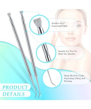 Chumia Eyelash Lift Perm Tool Set - 2 Stainless Steel Lash Separator & Tint Rods for Eyelash & Eyebrow Perming Curling & Extensions - Premium Silver Tools - Buy Online on GoSupps.com