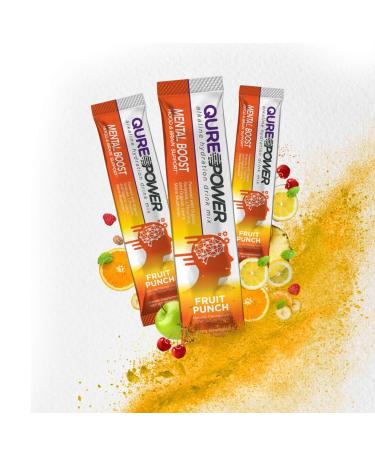 QURE Power Mental Boost | Alkaline Hydration Mix for Brain Health | Fruit Punch | Easy Open Single Serving Sticks - 15 per Box - Buy Online on GoSupps.com