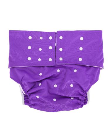 Washable diaper for adults diaper for adults for incontinence care washable adjustable exhaustive pocket diaper cover easy to dry cloth diaper (violet)