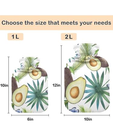 NAANLE Avocado Hot Water Bottle 2L Transparent Cover Large Bed Warmer for Pain Relief & Cold Therapy Ideal for Hand Warmers - Buy Online on GoSupps.com