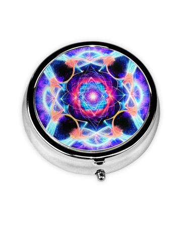 Four Dimensional Spaceround Pill Box 3 Compartment Round Pill Box Organizer Portable Travel Pill Box for Traveling.
