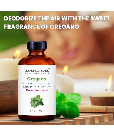 MAJESTIC PURE Oregano Essential Oil - 100% Pure & Natural Oregano Oil for Hair Care Skin Aromatherapy Massage & Home Diffusers - Premium Grade 1 Fl Oz - Buy Online on GoSupps.com