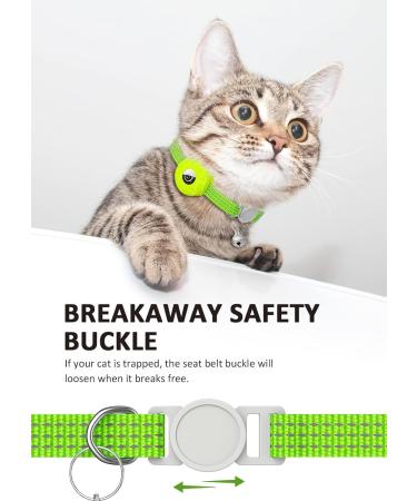 Buy Luminous Yellow Airtag Cat Neck Band | Reflective Kitten Collar with Bell | Light Tracker for Young Cats - Buy Online on GoSupps.com