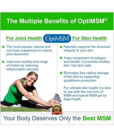 Kala Health MSMPure Vegetarian Capsules - 250 Count | 99.99% Pure Distilled MSM Supplement - 1000mg per Capsule | Made with Organic Sulfur Crystals | Made in USA - Buy Online on GoSupps.com