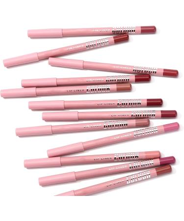 Lip Pencil Set - 12 Long-Lasting Matte Natural Creamy Cosmetic Colors | Matte Lip Pencil for Home Travel Day Party Wedding Winter Autumn Spring Office School Dates - Buy Online on GoSupps.com
