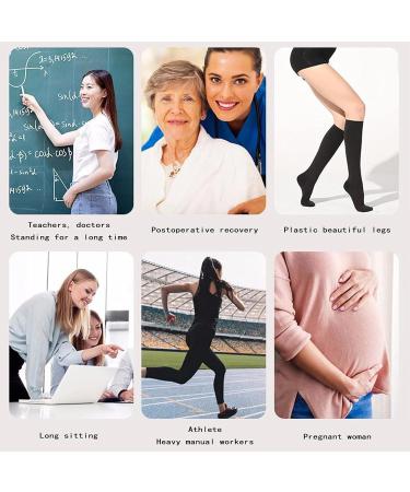 WSYKC Compression Socks - Black Medium Tube Closed Toe 23-32 mmHg - Ideal for Doctors Nurses Teachers & Pregnant Women - International Shipping Available - Buy Online on GoSupps.com