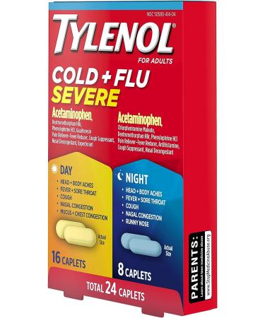 Tylenol Cold + Flu Severe Day & Night Caplets - 24 Count - Buy Online on GoSupps.com