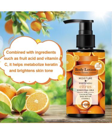 Citrus Body Butter Moisture Body Lotion for Women Lotion with Essential Vitamin C Oil Deeply Moisturizes Skin Refreshing and Non-Greasy Keep Soft Smooth Suitable For All Skin Types(200G) - Buy Online on GoSupps.com