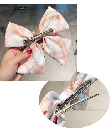Large Bow Checked Hair Clips Hair Pins JK Uniform Bowknot Embroidery Butterfly Alligator Clips Ponytail Holder Barrette Bobby Pins for Women Girls Party Hair Accessories - Buy Online on GoSupps.com