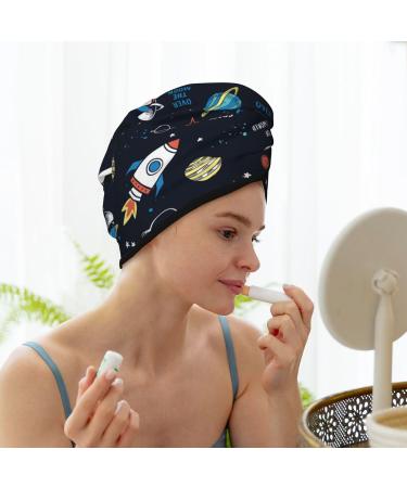 Space Microfiber Hair Towel - Super Absorbent Coral Velvet Wrap for Women | Quick Dry Cap for Long Curly & Thick Hair - Buy Online on GoSupps.com
