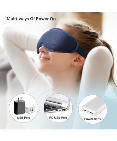 Heated Massage Eye Mask with 3 Vibration Modes | USB Heating, 3D Contoured Sleep Mask for Dry Eyes | Men Women | Timer & Hot Compress for MGD Relief - Buy Online on GoSupps.com