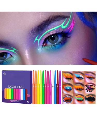  G n rique Fluorescent UV Eyeliner 12 Liquid Colors | Waterproof Eye Makeup Quick Drying High Pigmentation Kit for Festivals Concerts Clubs Halloween Shows - Buy Online on GoSupps.com