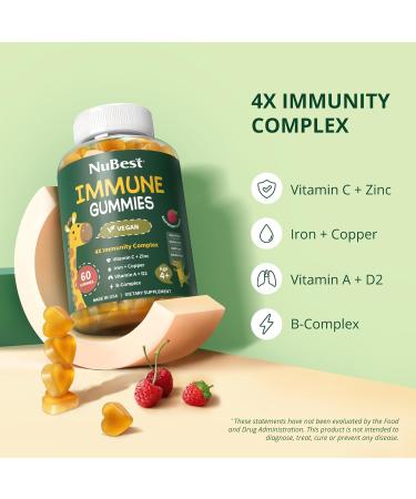 NuBest Bundle Immune and Gut Health with Probiotic Gummies 5 Billion CFUs and Immune Multivitamin Gummies No Added Sugar for Kids & Teens - Buy Online on GoSupps.com